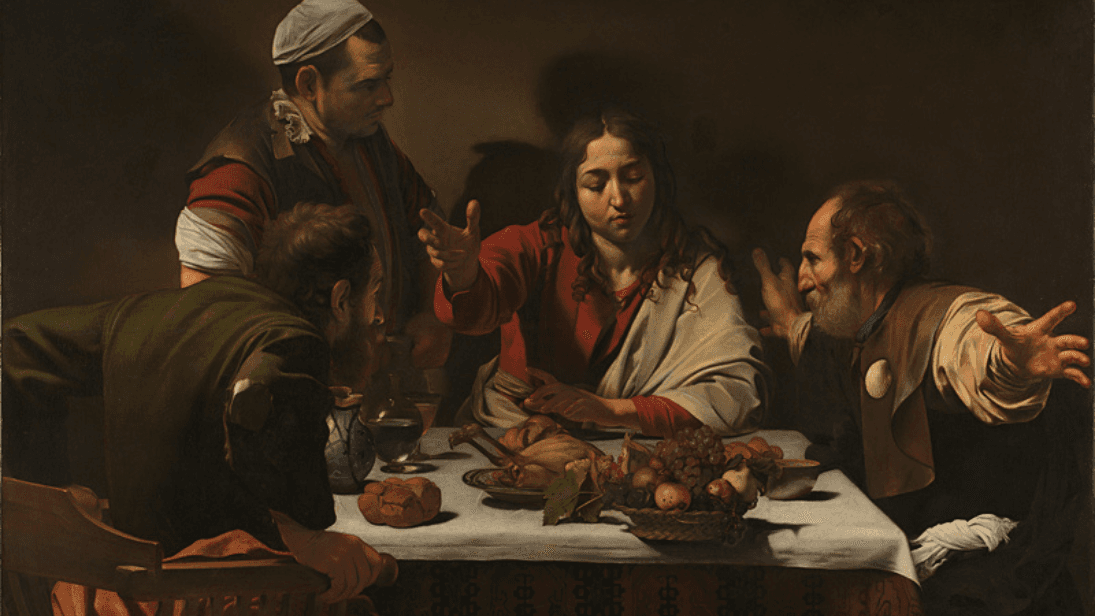A painting of The Supper at Emmaus by Michelangelo Merisi da Caravaggio