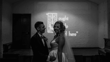 Bride and groom in the Picture House